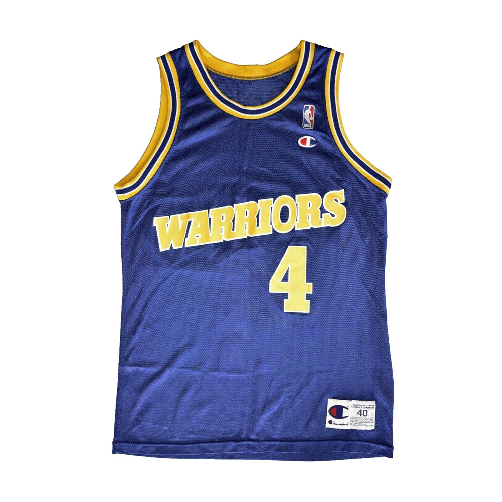 A6 Auth CHAMPION Vintage Chris Webber Golden State Warriors Blue Jersey Size 40